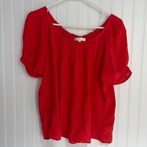 GLAM Womens 100% Silk Top Shirt Size Medium Short Sleeve Elegant